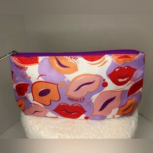 Clinique Lip Print Cosmetic Bag - Red, Purple, Orange
